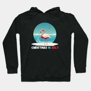 Xmas in July, Funny Flamingo Santa Tropical Christmas Hoodie